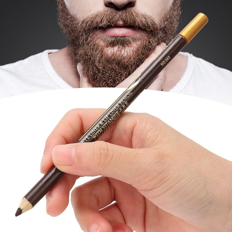 woobles Beard Pencil, Professional Beard Pencil Filler, Household Beard Pencil Liner Shaping Styling Tool, Grooming Kit Tracing Tool(Dark brown) - Image 1